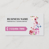 Huis Reiniging Schattige Bloem Spray Cleaner Maid Visitekaartje (Voorkant)