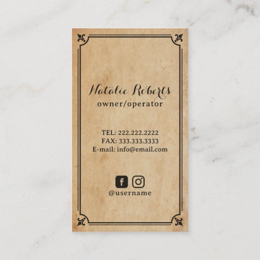 Huis Reiniging Stofzuiger Retro Visitekaartje (Achterkant)