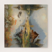 Huis Rivier Landschap Legpuzzel (Horizontaal)