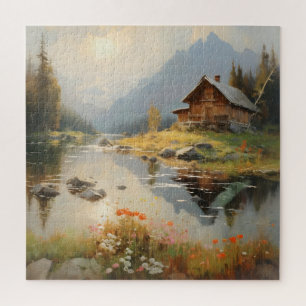 Huis Rivier Landschap Legpuzzel