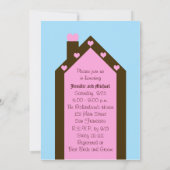 Huis Rond het Huis Bruids Douche Uitnodiging (Achterkant)