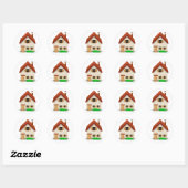 Huis Ronde Sticker (Vel)