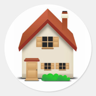 Huis Ronde Sticker