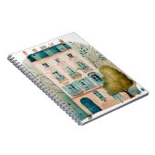 Huis roze duplex waterverf illustratie bomen notitieboek (Rechterzijde)