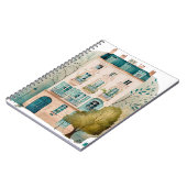 Huis roze duplex waterverf illustratie bomen notitieboek (Linkerzijde)