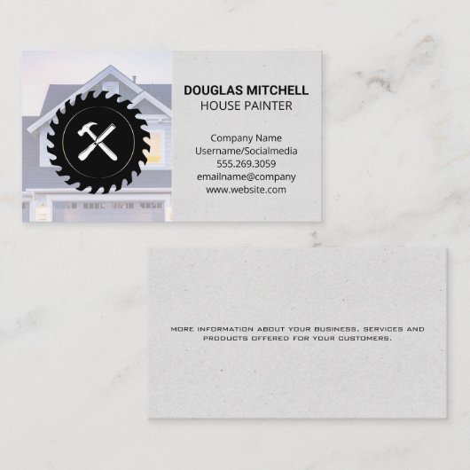 Huis | Saw Chisel en Hammer Visitekaartje (Voorkant / Achterkant)