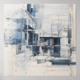 Huis schetsen Diagram Poster