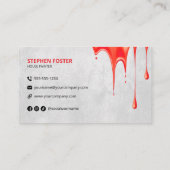 Huis schilder aannemer verf druppels verf service visitekaartje (Achterkant)