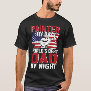Huis Schilder Decorateur Vader Amerikaanse Vlag Sc T-shirt