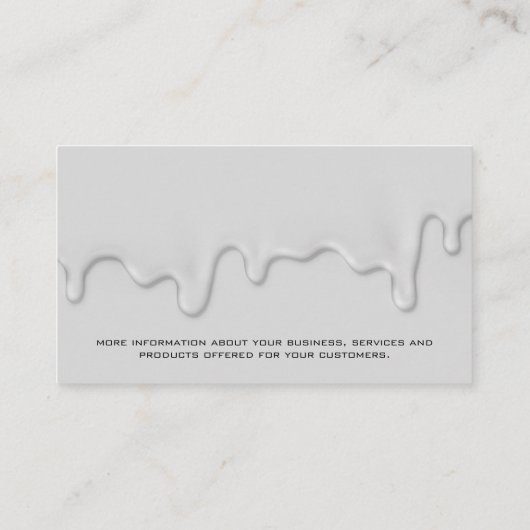 Huis Schilder | Druppelende Verf Visitekaartje (Achterkant)