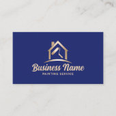 Huis Schilder Marine Blauw & Goud Schilderij Servi Visitekaartje (Voorkant)