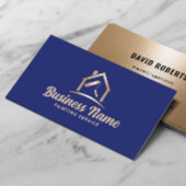 Huis Schilder Marine Blauw & Goud Schilderij Servi Visitekaartje