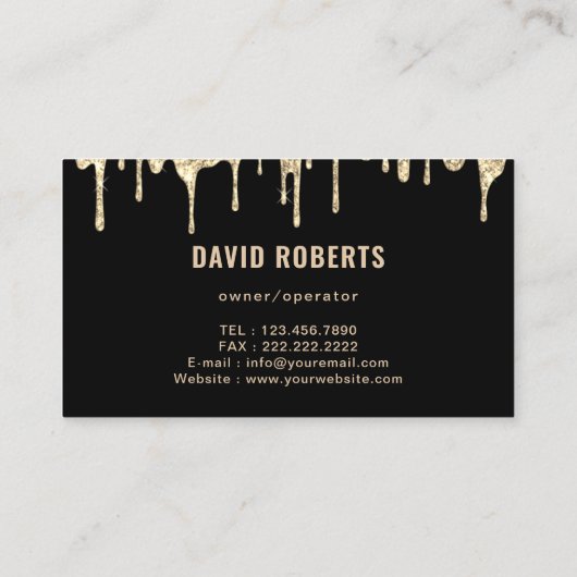 Huis Schilder Moderne Gouden Drips Schilderij Serv Visitekaartje (Achterkant)