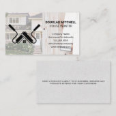 Huis Schilder | Verfroller op Hout Visitekaartje (Voorkant / Achterkant)