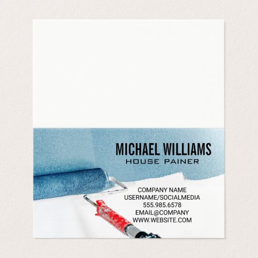 Huis Schilder | Verfroller op Muur Visitekaartje (Buitenkant ongevouwen)