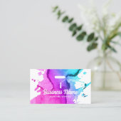 Huis Schilder Waterverf Schilderij Service Visitekaartje (Staand voorkant)