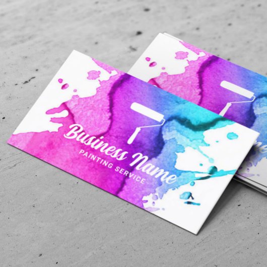 Huis Schilder Waterverf Schilderij Service Visitekaartje