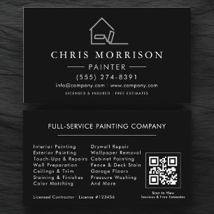 Huis Schilder Zwart Zilver QR Code Visitekaartje