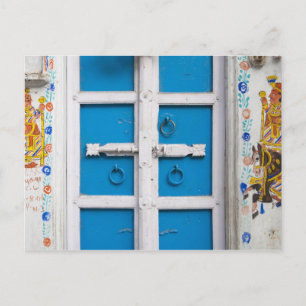 Huis schilderde blauw, Udaipur, Rajasthan, India Briefkaart