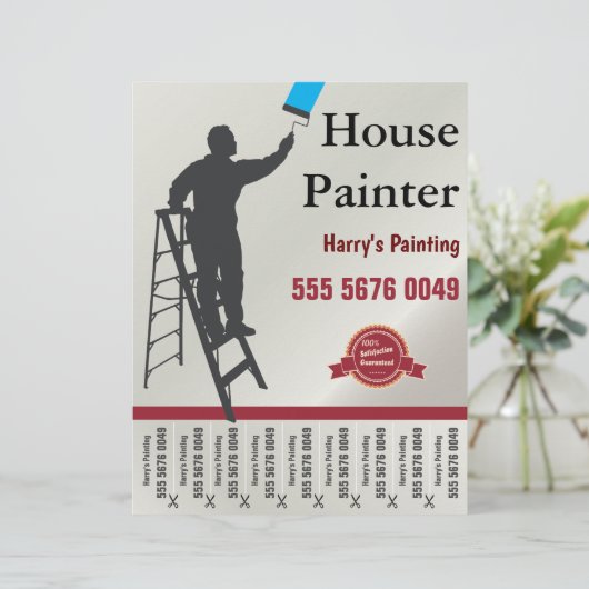 Huis Schilderdienst Kleine Zakelijke Flyer (Staand voorkant)