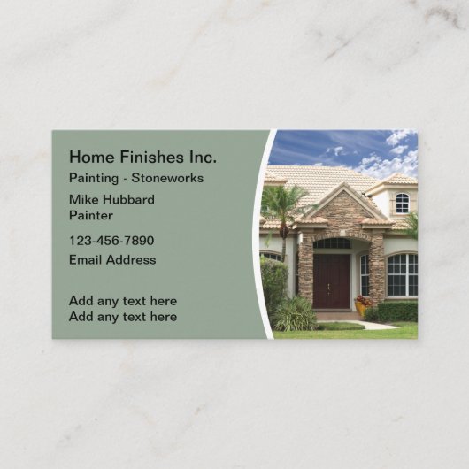 Huis schilderen en stenen afwerking Visitekaartjes (Voorkant)