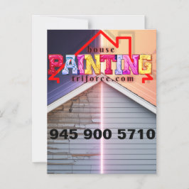 huis schilderen kaart advertentie magnetische uitnodiging