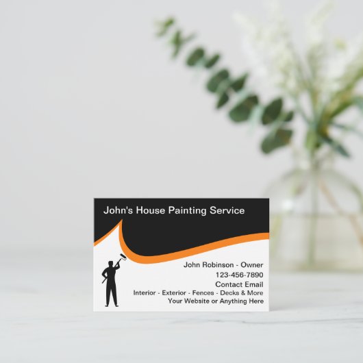 Huis Schilderen Moderne Business Card Template Visitekaartje (Staand voorkant)
