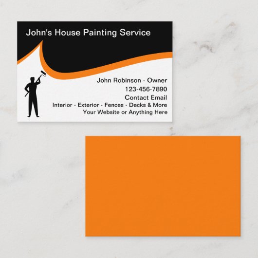 Huis Schilderen Moderne Business Card Template Visitekaartje (Voorkant / Achterkant)