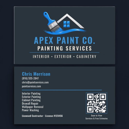 Huis Schilderen QR-code Professionele Diensten Visitekaartje