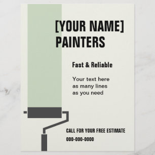 Huis schilders flyer met aangepaste tekst