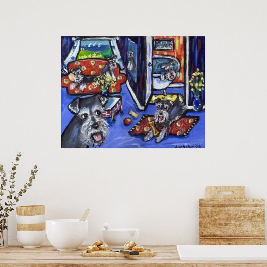 Huis "Schnauzers" Poster (Keuken)