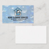 Huis Schoonmaak Cartoon Maid | Zeepbellen Visitekaartje (Voorkant / Achterkant)