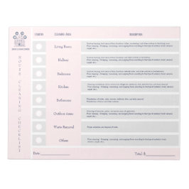 Huis Schoonmaak Checklist en Budget Notitieblok