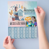 Huis schoonmaak Dienst Flyer Afscheur stroken (Hand)