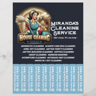 Huis schoonmaak Dienst Flyer Afscheur stroken