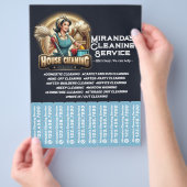 Huis schoonmaak Dienst Flyer Afscheur stroken (Hand)