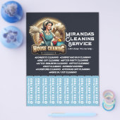 Huis schoonmaak Dienst Flyer Afscheur stroken (Enkel)