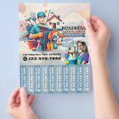 Huis schoonmaak Dienst Flyer Afscheur stroken (Hand)