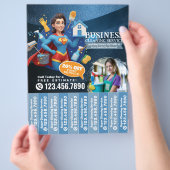 Huis schoonmaak Dienst Flyer Afscheur stroken (Hand)