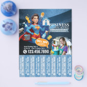 Huis schoonmaak Dienst Flyer Afscheur stroken (Enkel)