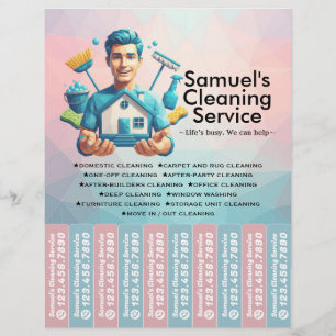 Huis schoonmaak Dienst Flyer Afscheur stroken