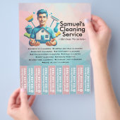 Huis schoonmaak Dienst Flyer Afscheur stroken (Hand)