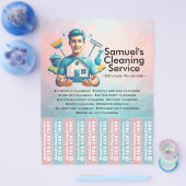 Huis schoonmaak Dienst Flyer Afscheur stroken (Enkel)