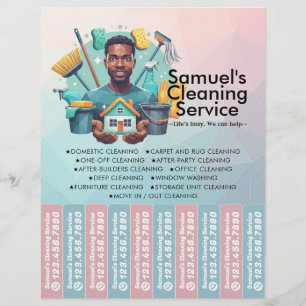Huis schoonmaak Dienst Flyer Afscheur stroken