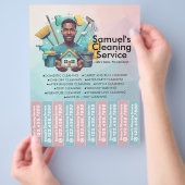 Huis schoonmaak Dienst Flyer Afscheur stroken (Hand)