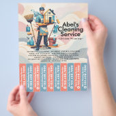 Huis schoonmaak Dienst Flyer Afscheur stroken (Hand)