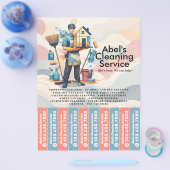 Huis schoonmaak Dienst Flyer Afscheur stroken (Enkel)
