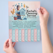 Huis schoonmaak Dienst Flyer Afscheur stroken (Hand)