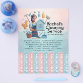 Huis schoonmaak Dienst Flyer Afscheur stroken (Enkel)