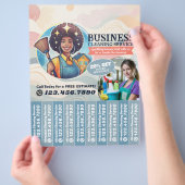 Huis schoonmaak Dienst Flyer Afscheur stroken (Hand)